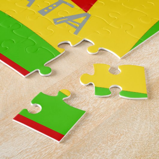 Puzzle Couleur Rasta rouge or vert (Côté)