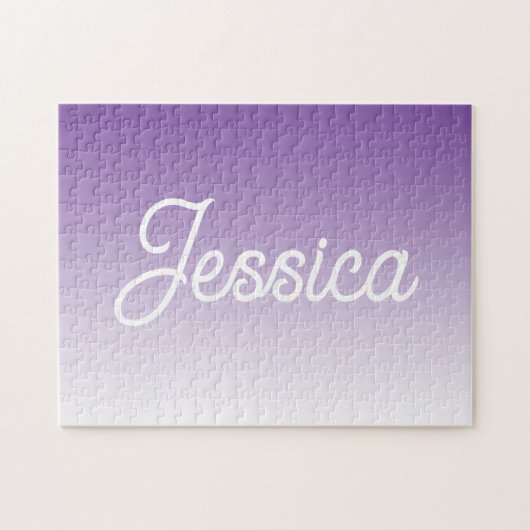 Puzzle Couleur violette ombrée (modifiable) et votre text (Horizontal)