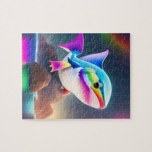 Puzzle Couleurs arc-en-ciel Cute Big Shark (Horizontal)