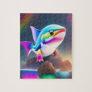 Puzzle Couleurs arc-en-ciel Cute Big Shark