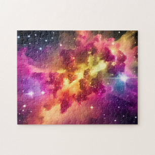 Puzzle Couleurs arc-en-ciel Espace nébuleux cosmique dans