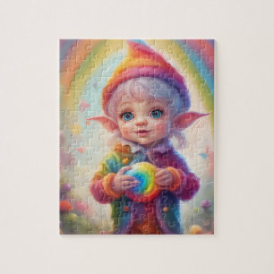 Puzzle Couleurs arc-en-ciel mignon petit elfe