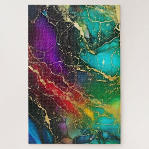 Puzzle Couleurs arc-en-ciel Peinture à l'encre d'alcool