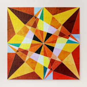 Puzzle Couleurs Chaudes Formes Géométriques Angulaires Fr