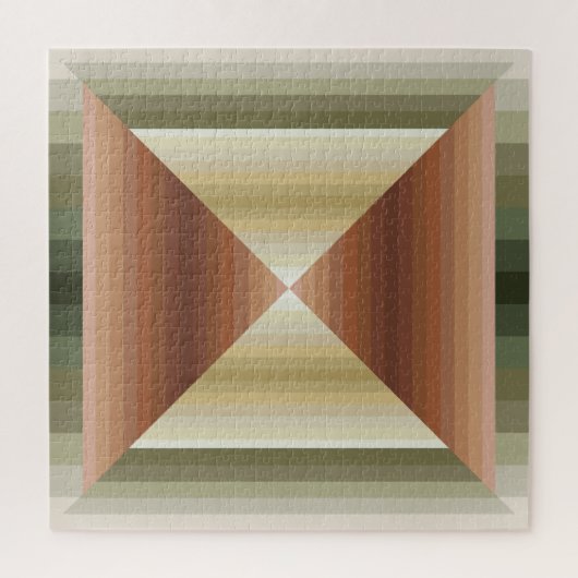 Puzzle Couleurs D'Art Motif Brown, Vert Et Tan (Vertical)