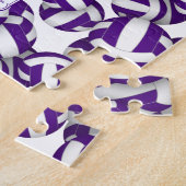 Puzzle couleurs de l'équipe de volley-ball blanc violet (Côté)