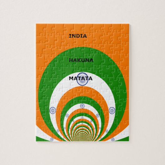 Puzzle Couleurs du drapeau national indien Design. Hakuna (Vertical)
