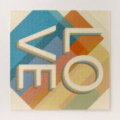 Puzzle Couleurs géométriques rétro-modernes "Love" (Horizontal)