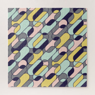 Puzzle Couleurs pâles géométriques : Motif rétro