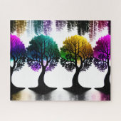 Puzzle Couleurs pastel Abstraites dans la forêt d'arbres  (Horizontal)