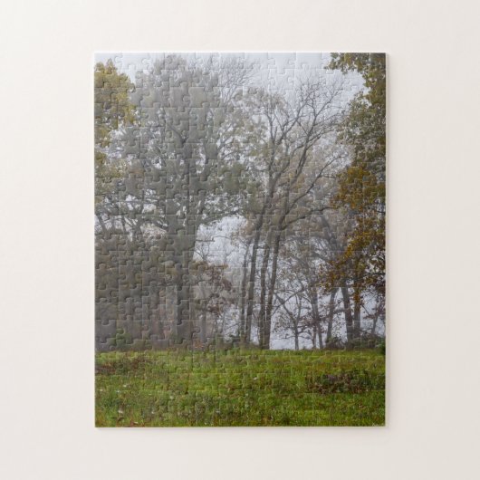 Puzzle Country Foggy Fall Morning (Vertical)