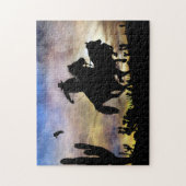 Puzzle Country Western Cowboy Roping Steer (Vertical)