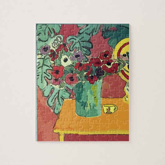 Puzzle Coupe Abstraite de Fleurs et Café (Vertical)