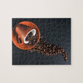 Puzzle Coupe de café et haricots déversés (Horizontal)