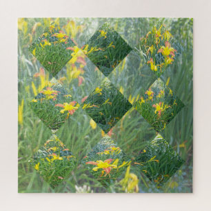 Puzzle Coupe de diamant Jaune Lily Field Conception géomé