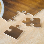 Puzzle Coupe de latte de café avec mousse de forme feuill (Côté)