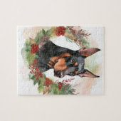 Puzzle Coupe festive Doberman Christmas Wreath (Horizontal)