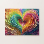 Puzzle Couper les coeurs de papier dans les couleurs arc- (Horizontal)
