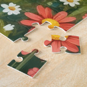 Puzzle Couple d'Alpacas Mignons avec Rubans Rouges Art (Côté)