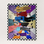Puzzle Couple Dancing | Retro Nostalgic années 1950 (Vertical)