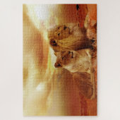 Puzzle Couple de lions dans le safari (Vertical)