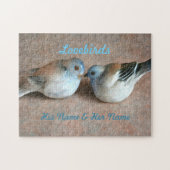Puzzle Couple de Lovebirds avec son et ses noms (Horizontal)