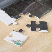 Puzzle couple de Noël art déco rétro (Côté)