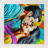 Puzzle Couple hispanique s'embrasser dans l'amour (Horizontal)