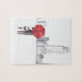 Puzzle Couple parapluie rouge New York cool à la mode bel (Horizontal)