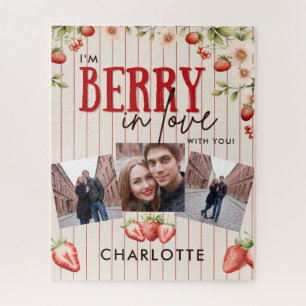 Puzzle Couple Photo Romantique Fraise Florale Sucré