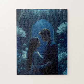 Puzzle Couple Romantique de Rêve dans un Jardin de Nuit