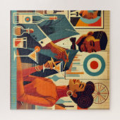 Puzzle Couples de Fête de Cocktail de Milieu de Siècle -  (Horizontal)