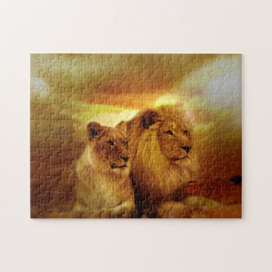 Puzzle Couples de lions (Horizontal)