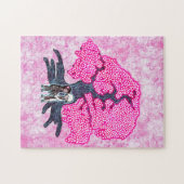 Puzzle Couples mignons sous l'arbre de fleurs de cerisier (Horizontal)