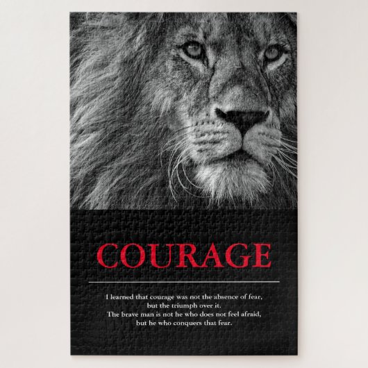 Puzzle Courage Lion Motivationnel Inspiration (Vertical)