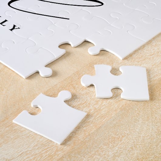 Puzzle Courbe feuillue moderne stylisée écriture bénite (Côté)