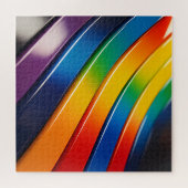 Puzzle Courbes chromatiques — Rubans arc-en-ciel brillant (Horizontal)