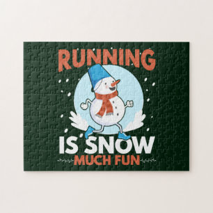 Puzzle Coureur par temps froid - Courir est neige beaucou