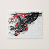 Puzzle Coureur plat de moto de voie de speed-way (Horizontal)