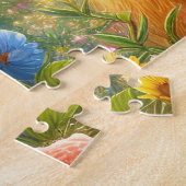 Puzzle Couronne de fleurs Vache des Highlands (Côté)