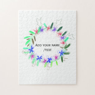 Puzzle couronne de guirlande colorée Noël waadd nom texte