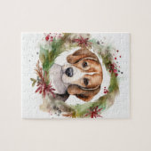 Puzzle Couronne de Noël festive de Beagle (Horizontal)