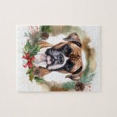 Puzzle Couronne de Noël festive de Boxer (Horizontal)
