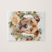 Puzzle Couronne de Noël Pitbull Chien de fête (Horizontal)