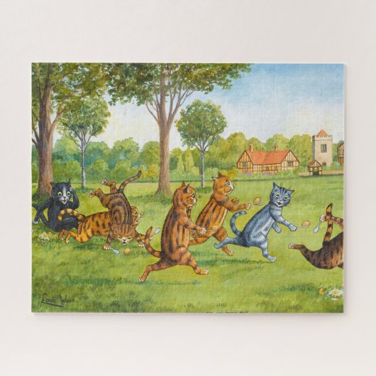Puzzle Course aux oeufs et cuillères par Louis Wain (Horizontal)