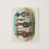 Puzzle Course De Cheval vintage Devant Tous (Vertical)