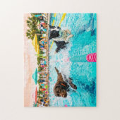 Puzzle Course de natation pour chiens (Vertical)