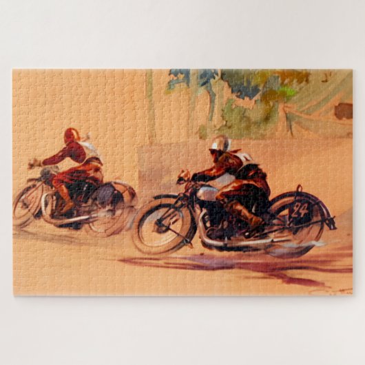 Puzzle "Course Vintage de moto" (Horizontal)