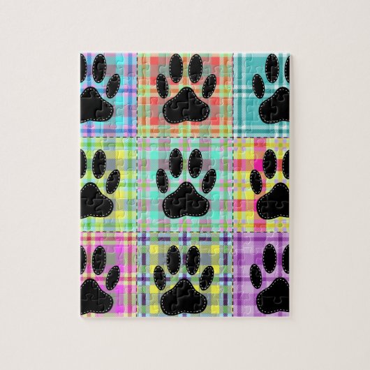 Puzzle Courte de Quilt Motif Patte de Chien (Vertical)