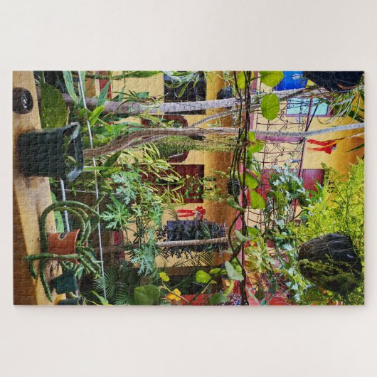 Puzzle Courtyard Interior with Hanging Plants (Horizontal)